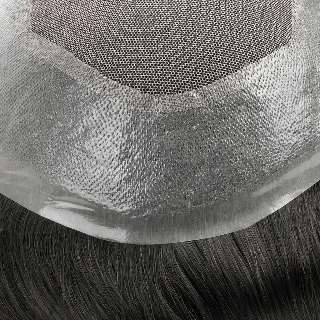 PHE - NAUS French Lace Men's Hair System Toupee With a Wider PU Perimeter - Pro Hair Edit