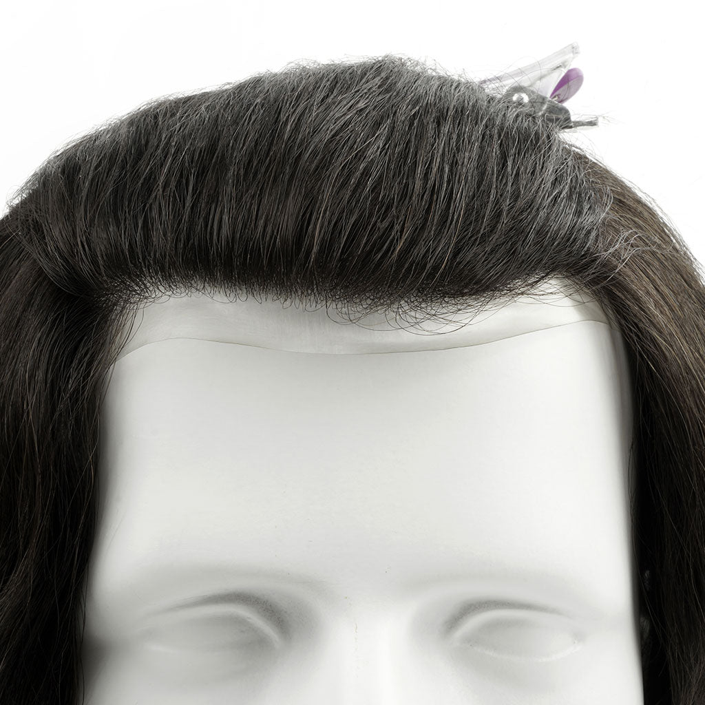 PHE - NAUS French Lace Men's Hair System Toupee With a Wider PU Perimeter - Pro Hair Edit